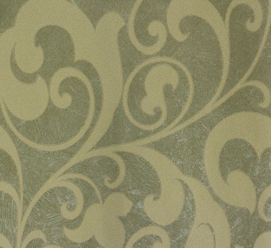Non-woven wallpaper cream green flower Marburg 56807