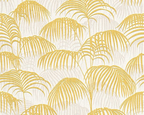 Non-woven wallpaper yellow white nature Tessuto Architects Paper 96198-2