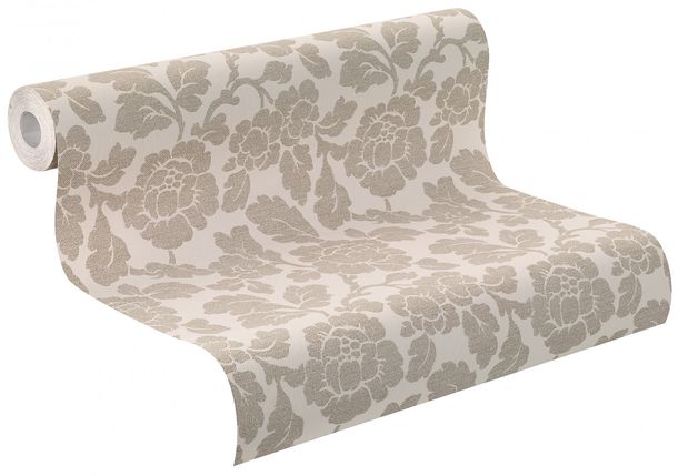Design Non-woven wallpaper brown grey flowers Belleville Rasch 441529