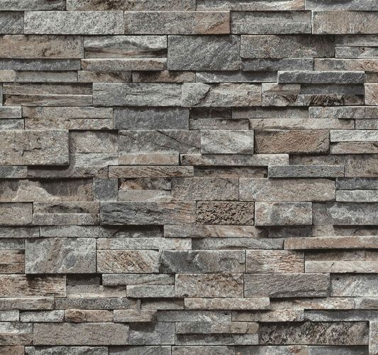 Wallpaper grey brown stone wall 3D PS 02363-20