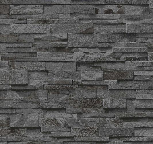 Wallpaper black grey stone wall 3D PS 02363-40