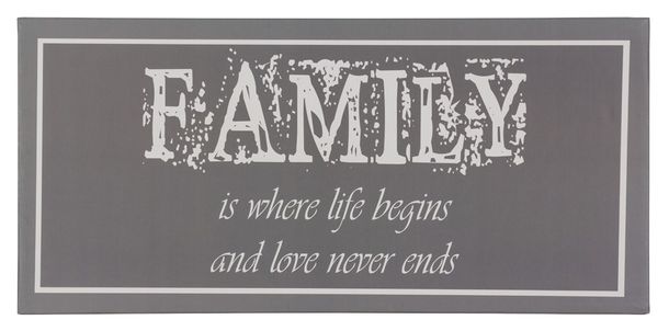 Picture Canvas familiy grey white 33x70cm