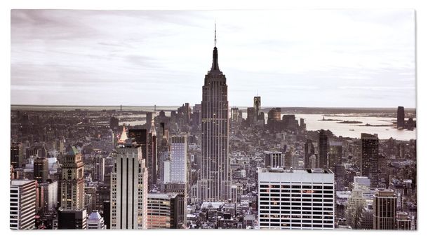 Picture Canvas skyline grey brown 50x100cm