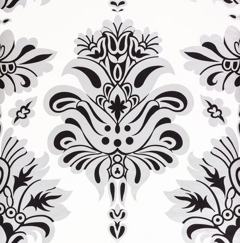 Exclusive wallpaper Rasch Textil baroque white black silver 294550
