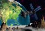 Photo wallpaper XXL earth space satellite mountains black 360x254 cm FTS 0094 1