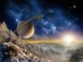Photo wallpaper Saturn space satellite | paper non woven Des-10 1