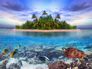 Photo wallpaper sea fishes beach palms island | paper non woven Des-17 1
