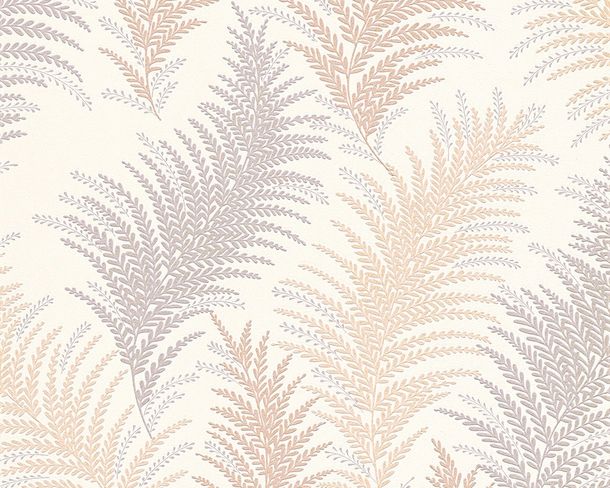 Vinyl wallpaper floral fern nature AS Creation New Orleans cream beige 30508-1
