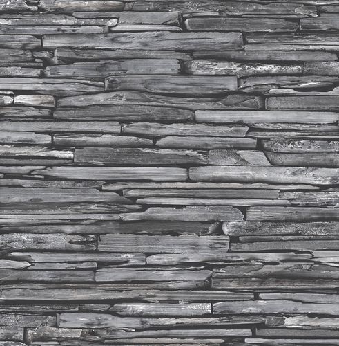 Product Picture Wallpaper Stone-Style Wand Rasch Textil Wallcover Reclaimed black 022352