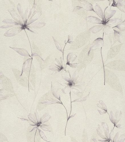 Non-woven wallpaper floral flowers nature cream Rasch Lucera 608427