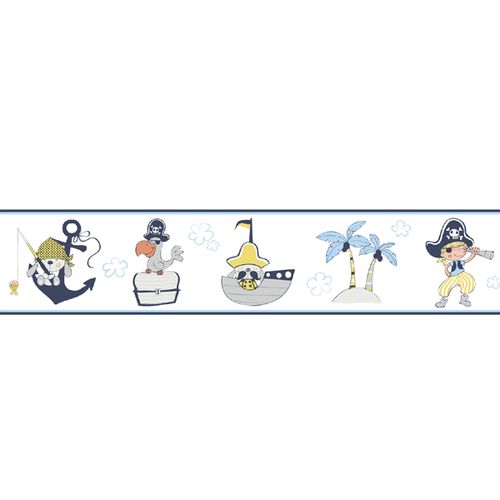 Wallpaper Border pirates World Wide Walls white blue 330471