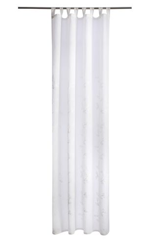 Loop Curtain Floral Drape Homing semi-transparent 140x255cm white 5872-09