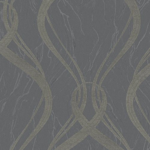 Wallpaper wave design anthracite Marburg Opulence Classic 58231