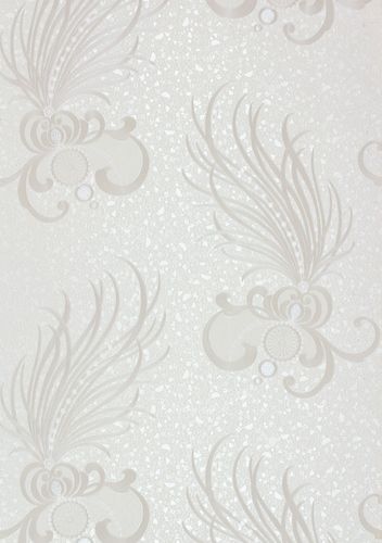 Wallpaper Harald Glööckler feather silver white Metallic 54847