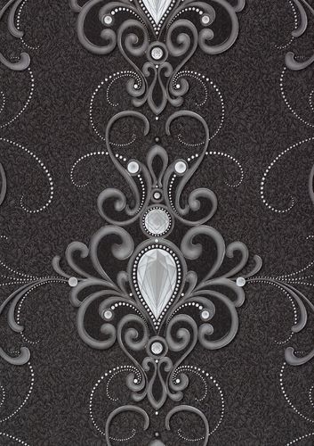 Wallpaper Harald Glööckler baroque anthracite Metallic 54853