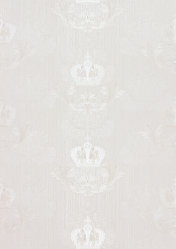 Wallpaper Harald Glööckler baroque crown white Metallic 54857