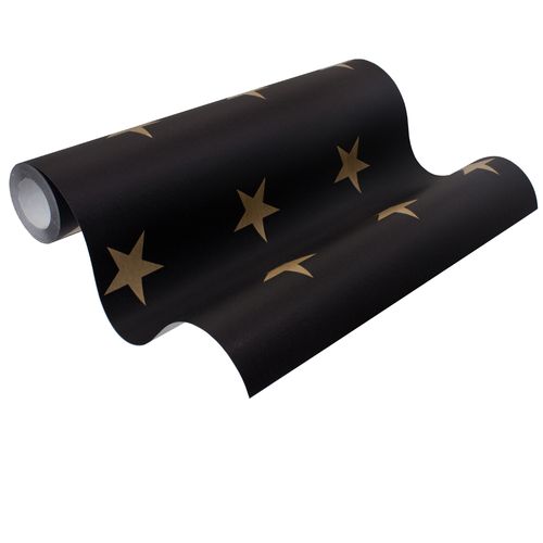 Wallpaper Stars Gloss black gold HOMEFACTO:RI 34760-4