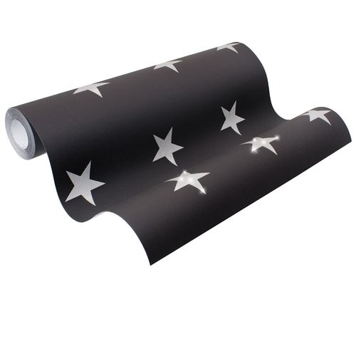 Wallpaper Stars Glitter black silver HOMEFACTO:RI 34760-5