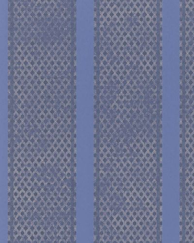 Wallpaper stripes blue cream grey metallic Marburg Catania 58641