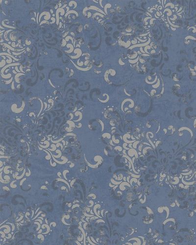 Wallpaper baroque turquoise blue metallic Marburg Catania 58654