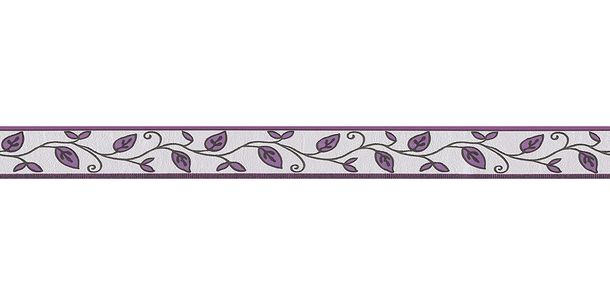 Article picture Wallpaper Border Leaf white grey purple self-adhesive 2622-26
