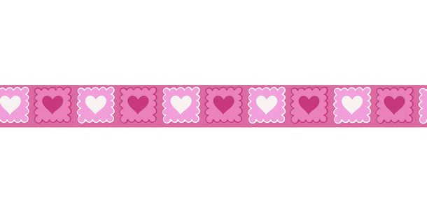 Article picture Wallpaper Border Kids Heart pink white self-adhesive 2818-38