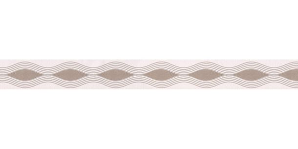 Roll picture Wallpaper Border Wave white taupe self-adhesive 2822-24
