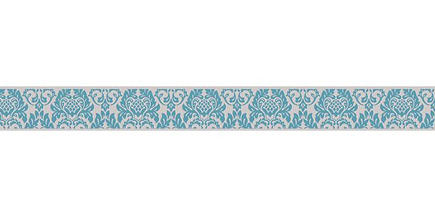 Roll picture Wallpaper Border Baroque grey turquoise self-adhesive 30389-1