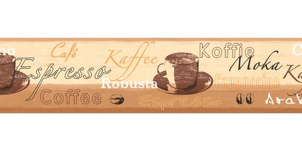 Article picture Wallpaper Border Coffee orange brown self-adhesive 8985-17