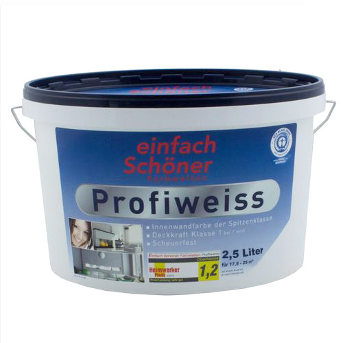 Profiweiss Paint Colour White Painting Indoor 2.5 liters