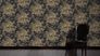 Room view Wallpaper flowers nature black gold Metallic Silk 30657-7 3