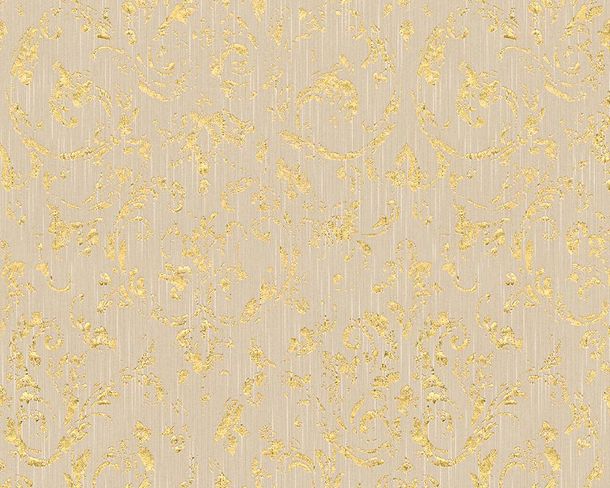 Article picture Wallpaper baroque ornament beige grey gold Metallic Silk 30660-2