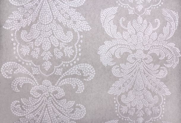 Wallpaper Fuggerhaus Byzantium baroque mosaic grey Glitter 4789-42
