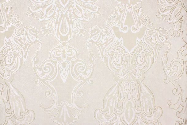 Wallpaper Fuggerhaus ornament pearl white Gloss Glitter
