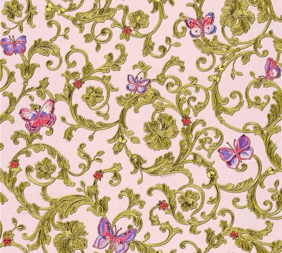 Wallpaper Versace Home tendril rosé red glitter 34325-4