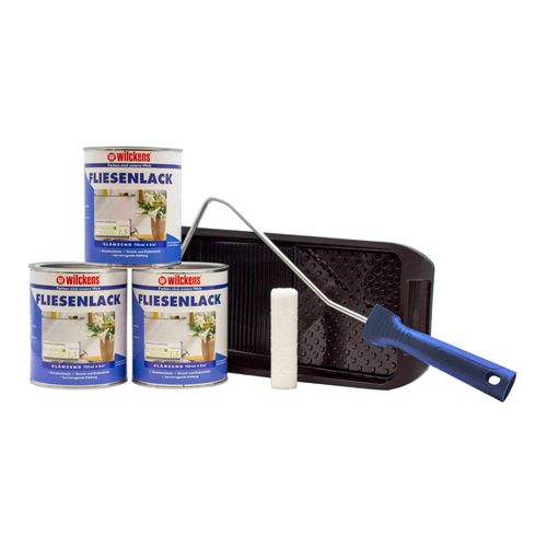 Set of 3 Wilckens Tiles Varnish Cream Paint Roller 24m²