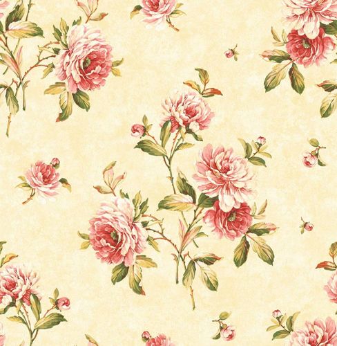 Article picture Wallpaper Rasch Textil Rosery flower blossom gold red gloss 040815
