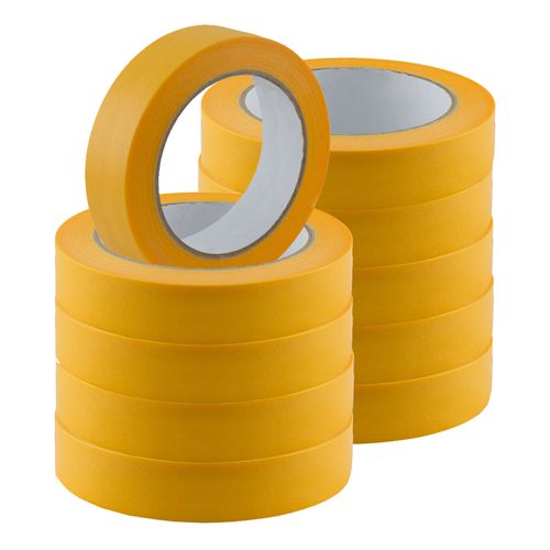 Set of 10 Gold-Tape Adhesive Crepe Masking Tape 25mm x 50m