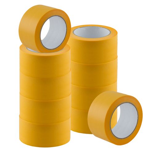 Set of 10 Gold-Tape Adhesive Crepe Masking Tape 50mm x 50m