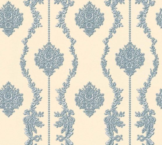 Wallpaper baroque beige blue gloss AS Creation 34493-6