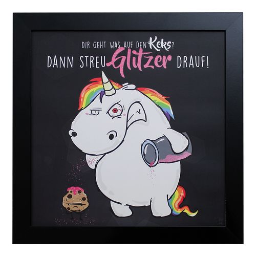 Unicorn Mural Chubby Unicorn Glitter Bad Unicorn Picture 50 x 50cm