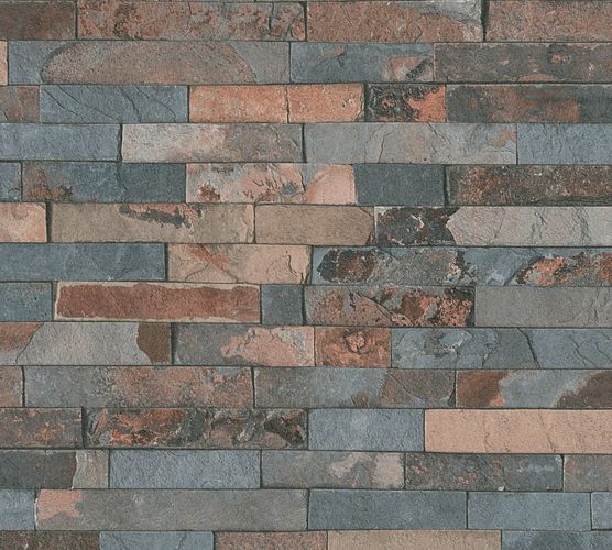 Wallpaper non woven stone wall used dark brown AS Creation 35582-3