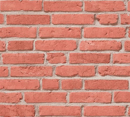 Wallpaper non woven stone wall bricks red brown AS Creation 35581-1