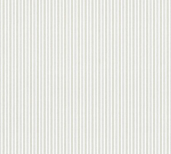 Kids Wallpaper stripes striped white silver gloss Little Stars 35565-2
