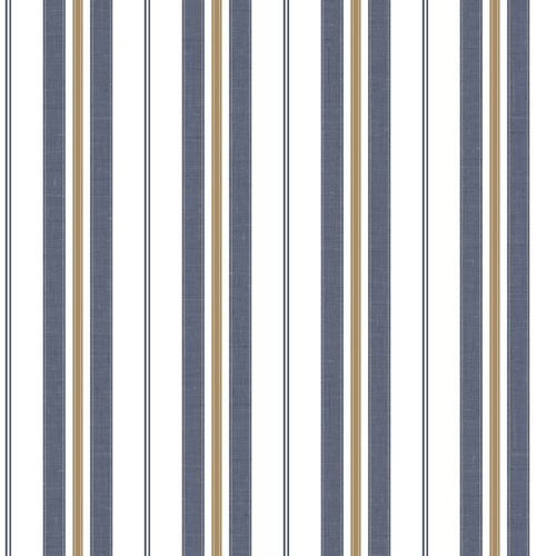 Kids Wallpaper stripes dark blue Rasch Textil Favola 303234