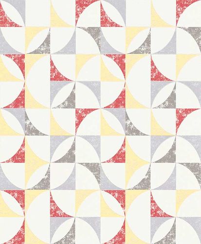 Detail picture Wallpaper graphic vintage white red Erismann Prime Time 6494-03