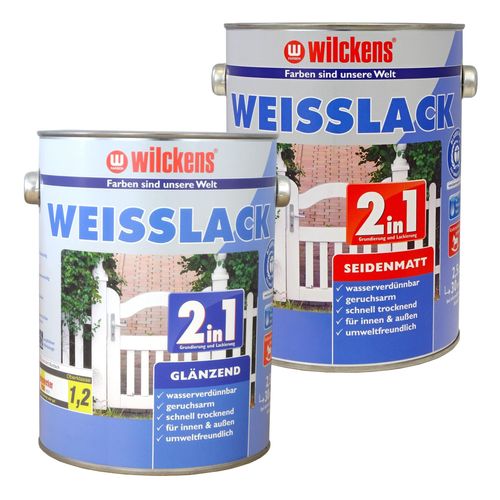 Wilckens 2in1 White Lacquer silk mat & gloss 2,5 litre