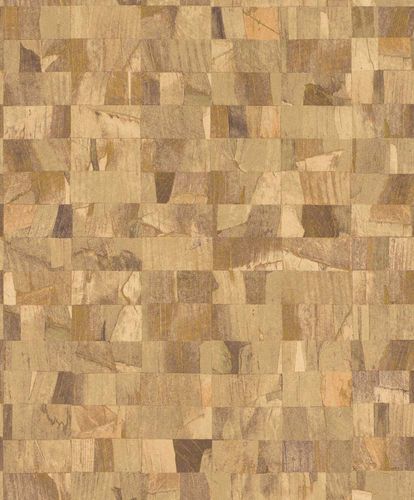 Item Picture Non-Woven Wallpaper Blocks beige brown Glossy Rasch Textil 229348