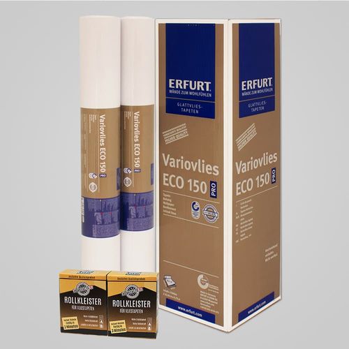 2x Erfurt Lining Paper EcoVlies EV 150 + Wallpaper Paste