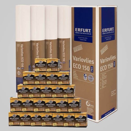 24x Erfurt Lining Paper EcoVlies EV 150+Wallpaper Paste